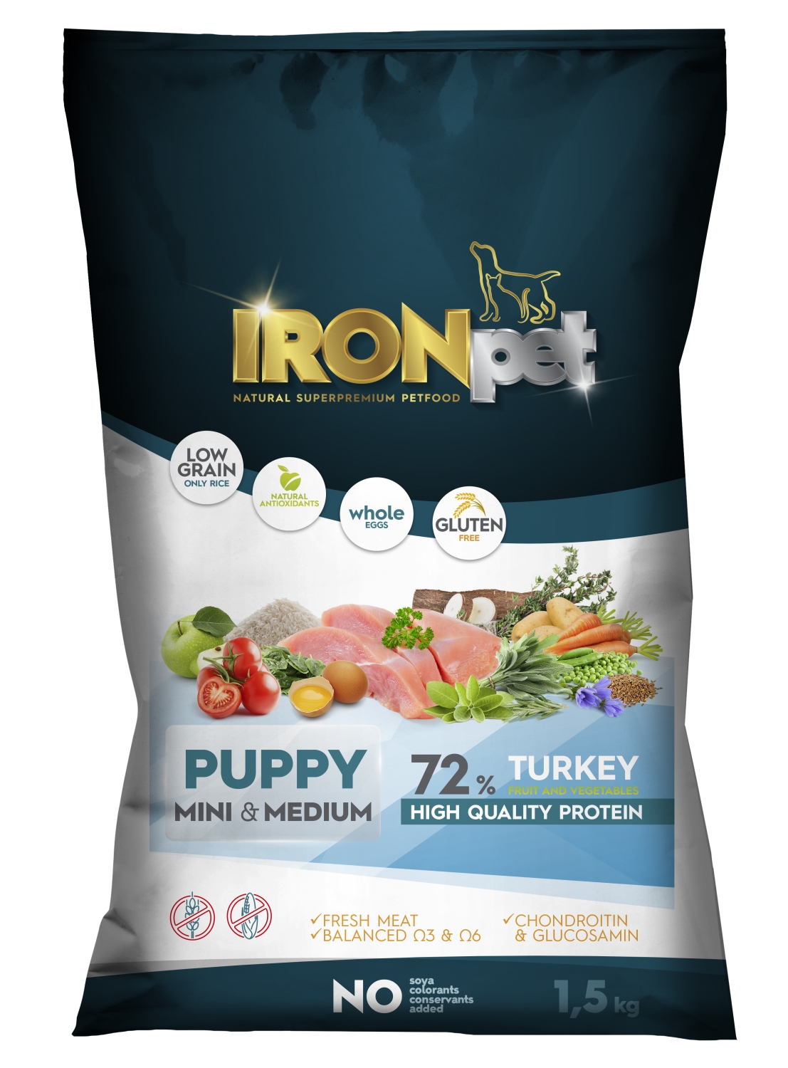IRONpet TURKEY Puppy Mini & Medium 1,5kg-15265