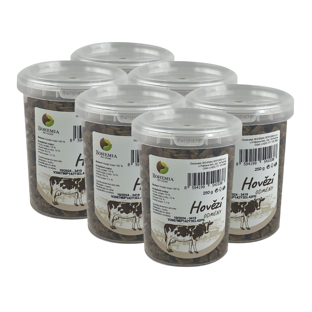 BOHEMIA 6x Hovězí odměny 250g