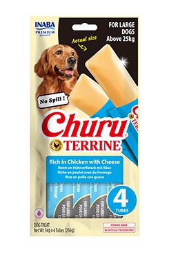 Churu Dog Terrine kuřecí se sýrem plemena L 4x54g