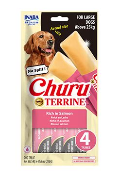 Churu Dog Terrine losos plemena L 4x54g