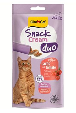 GimCat Snack Cream Duo losos&rajče 6x15g