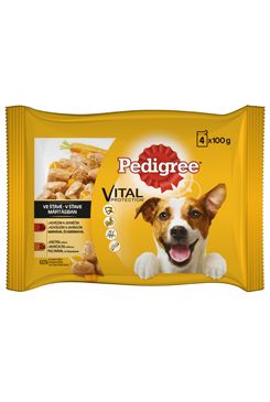 Pedigree kapsa masový výběr s mrkví ve šťávě 4x100g