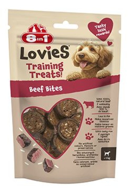 Pochoutka 8in1 Lovies Training Treats Beef Bites 90g