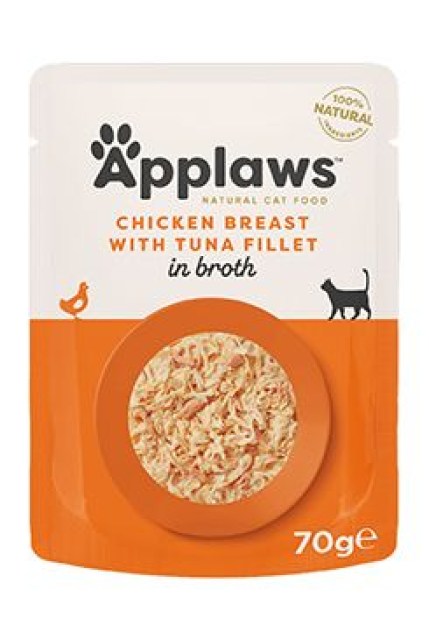Applaws Cat kapsa Adult Broth kuřecí prsa s tuňákem70g