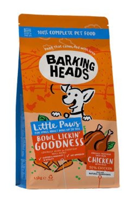 BARKING HEADS Little Paws Bowl Lickin Good Chick 1,5kg