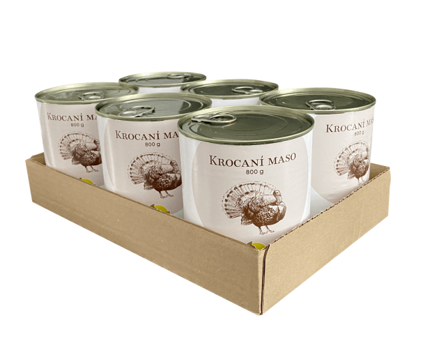 SIX PACK BOHEMIA Krocaní maso ve vlastní šťávě 800g