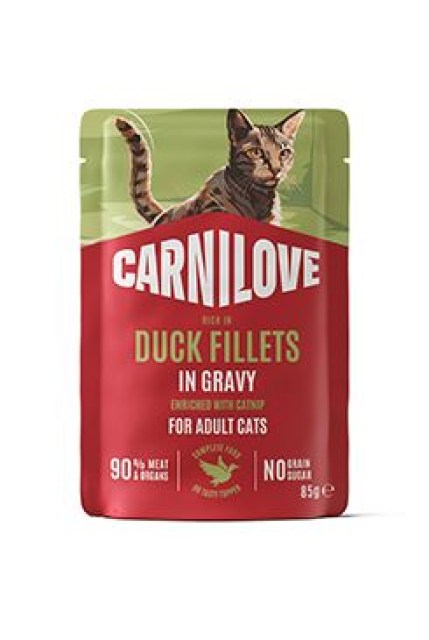 Carnilove Cat Pouch Gravy Duck+Catnip 85g