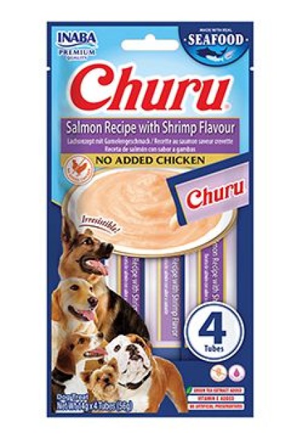 Churu Dog Fish Salmon Recipe with Shrimp Flavour 4x14g