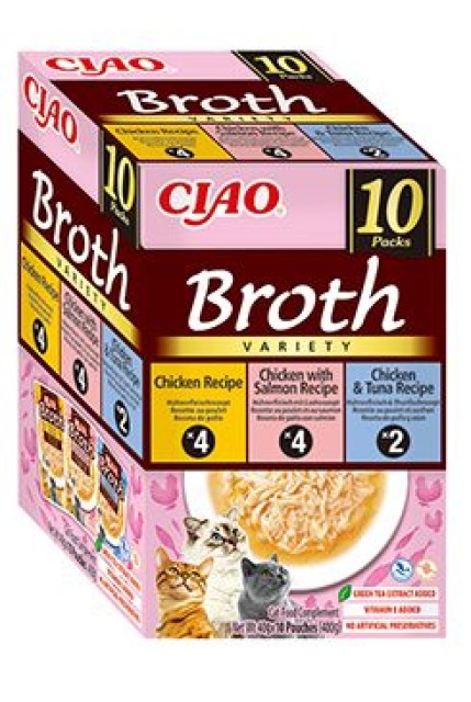 Churu Cat BOX Broth Chick&Chick.Salm&Chick.Tuna 10x40g