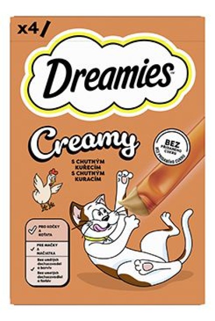 Dreamies kočka pochoutka Creamy s kuřecím 4x10g