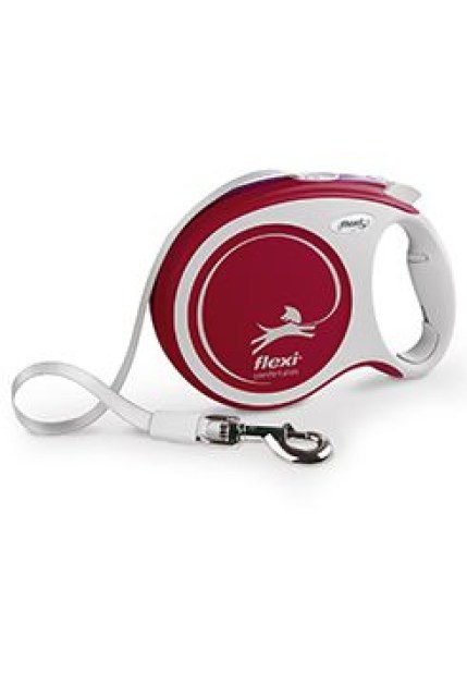 Vodítko FLEXI Comfort Plus L pásek 5m/60kg červená