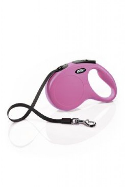 Vodítko FLEXI Classic NEW M pásek 5m/25kg růžová