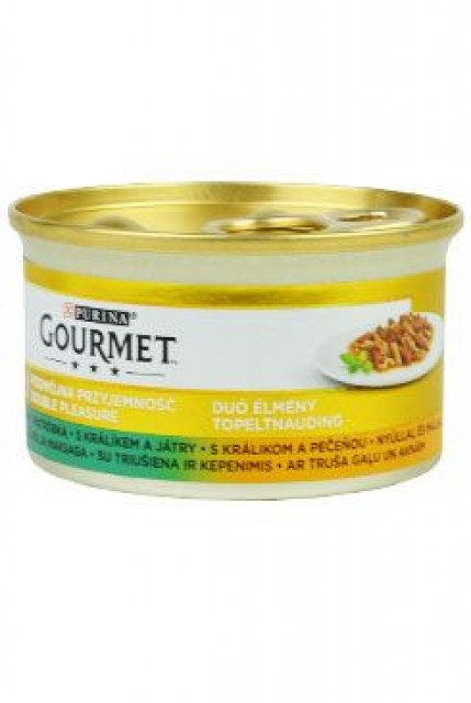 Gourmet Gold konz. kočka pašt. duš.králík a játra 85g