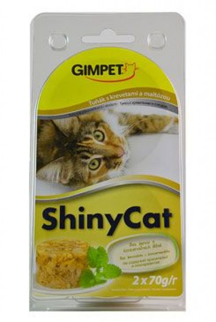 Gimpet kočka konz. ShinyCat tuňak/krev/maltóza 2x70g