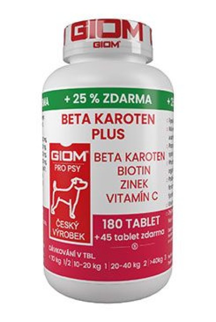 Giom S pes Beta-karoten plus 180 tbl+25% zdarma