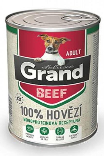 GRAND konz. deluxe pes hovězí 400g