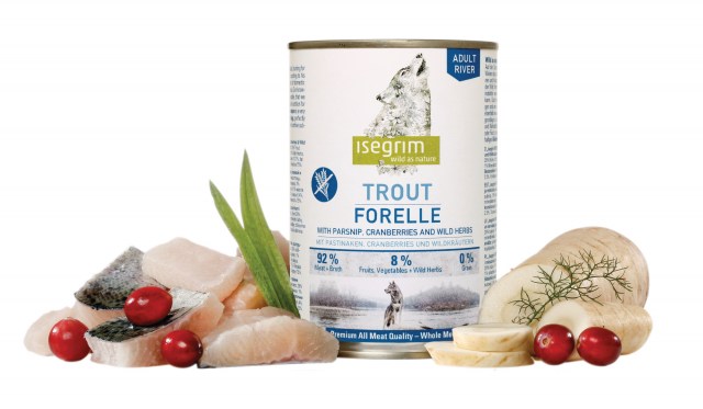 ISEGRIM Adult River: Pstruh s pastinákem a brusinkami 800 g