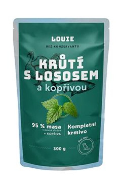 Louie Dog kapsa Krůtí s lososem a kopřivou 300g
