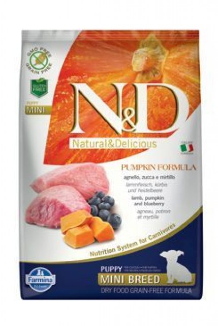 N&D Pumpkin DOG Puppy Mini Lamb & Blueberry 2,5kg