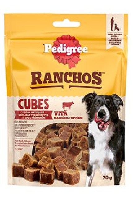 Pedigree poch.Ranchos Cubes hovězí 70g