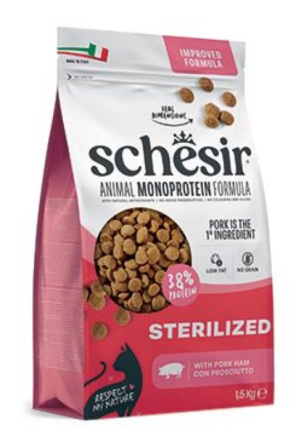 Schesir Cat Animal Monoprotein Sterilized šunka 1,5kg