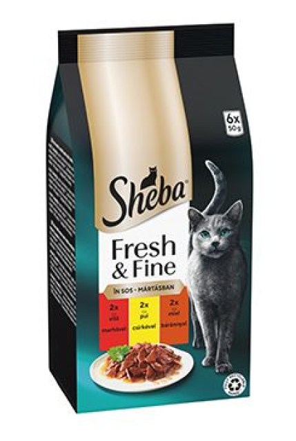 Sheba kapsa Fresh&Fine mix hovězí,kuře,jehněčí 6x50g