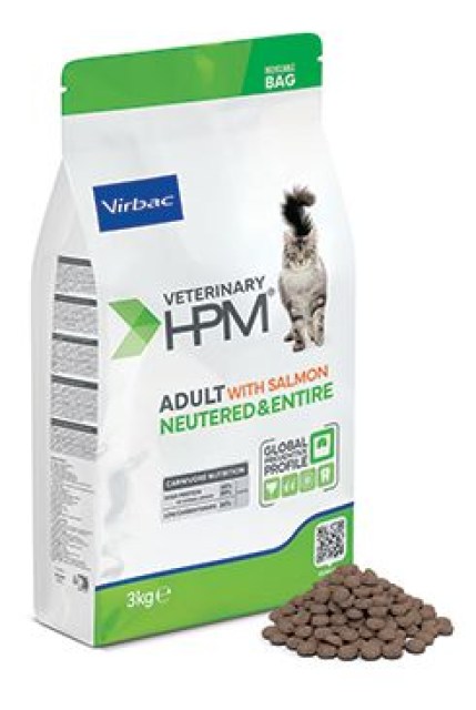 VET HPM Adult Cat Salmon Neutered & Entire 3kg NEW