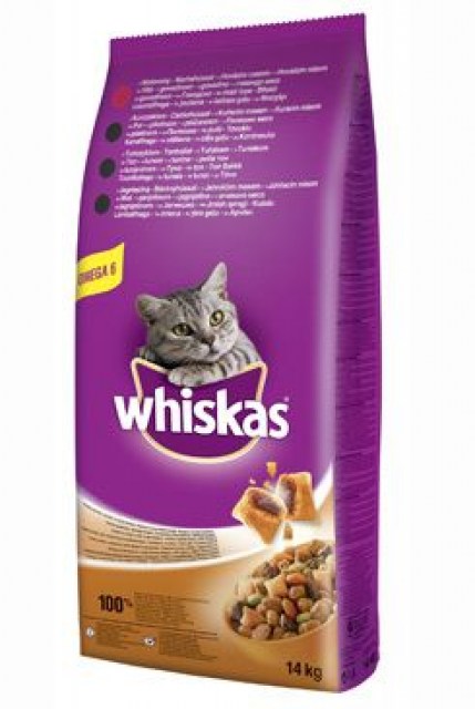 Whiskas Dry s hovězím masem a játry 14kg