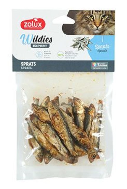 Pochoutka WILDIES šproty celé sušené 50g Zolux