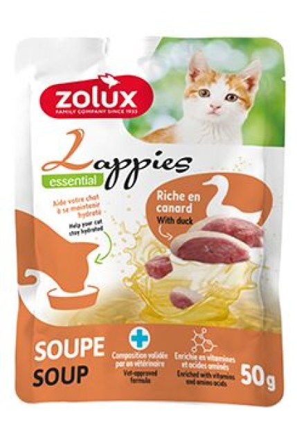 Pochoutka kočka LAPPIES polévka kachna 50g Zolux