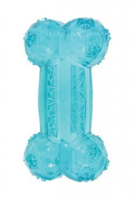Hračka pes kost BONE TPR POP 14cm tyrkysová Zolux