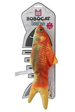Hračka kočka Robocat Fish zlatá rybka madnip, USB 30cm