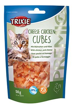Pochoutka Premio CHEESE CHICKEN CUBES pro kočky 50g TR