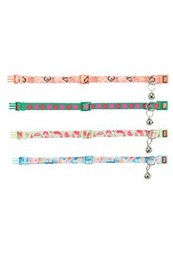Obojek kočka nylon Flower Power 19-31cm/10mm mix TR