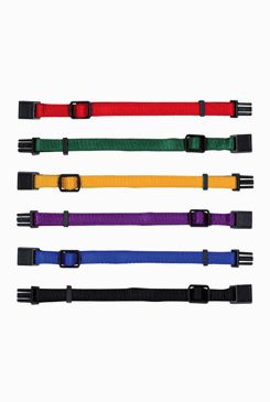 Obojek nylon pro štěňata rozl.červe-černá M-L 6ks TR