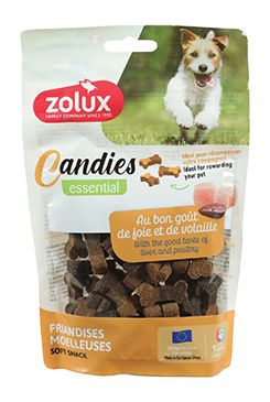 Pochoutka pes CANDIES kostičky drůbež,játra 150g Zolux