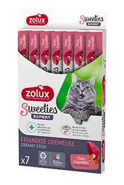 Pochoutka kočka SWEETIES tuňák a krevety 7ks Zolux