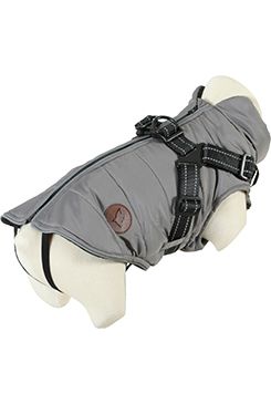 Obleček bunda pro psy S POSTROJEM černá 45cm Zolux